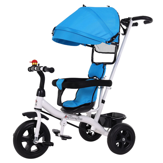PORIYA 4 In 1 Tricycle Bike Trike Baby Prams Kids Stroller Toddler Ride-On Toy Gift