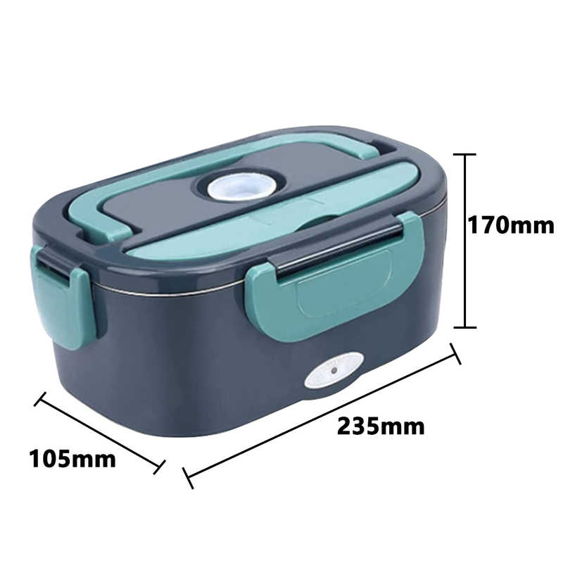 Load image into Gallery viewer, PORIYA 2 in1 Home Car Electric Lunch Box Stainless Steel Food Heating Bento Box
