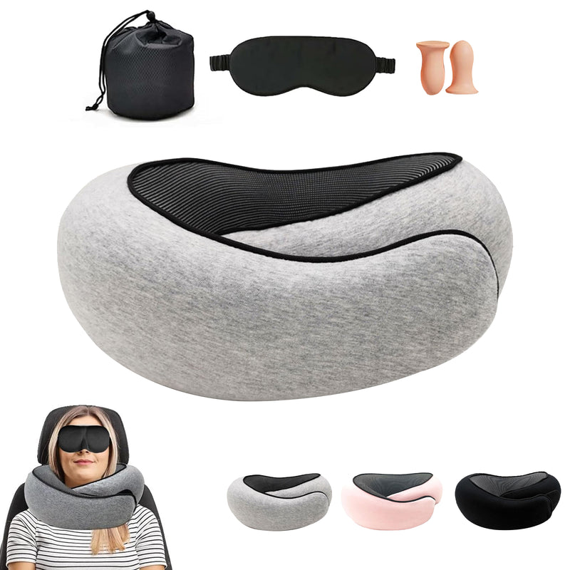 Load image into Gallery viewer, PORIYA Travel Pillow U Shaped Memory Foam Neck Head Rest Soft Support Plane Car Pillow
