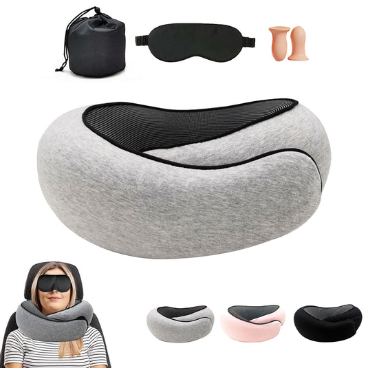 PORIYA Travel Pillow U Shaped Memory Foam Neck Head Rest Soft Support Plane Car Pillow